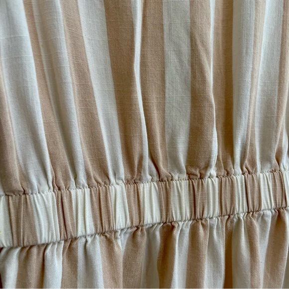 Forever 21 (S) - Cream & Beige Striped Front Button Crop Top - Picture 6 of 8